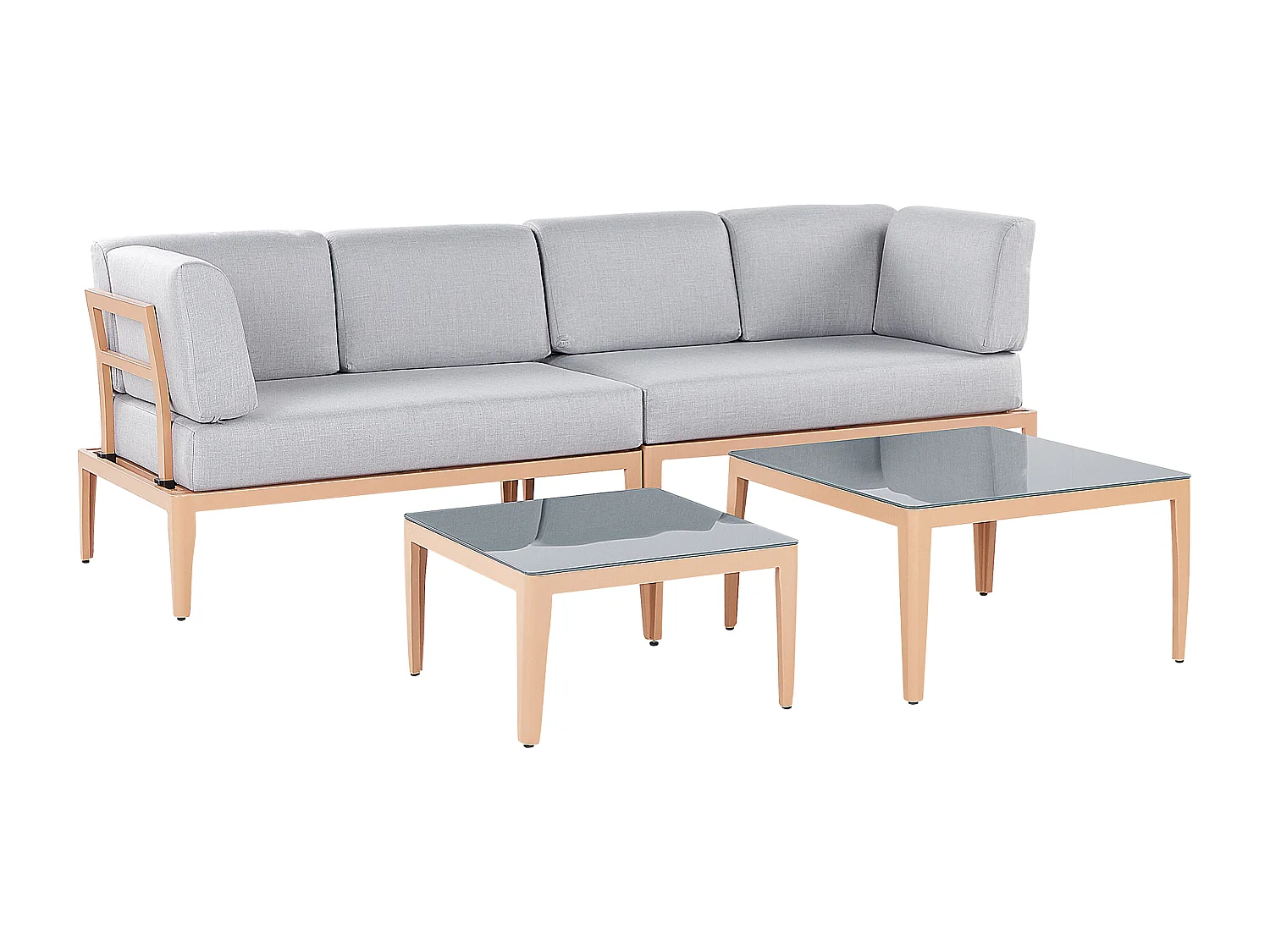 Conjunto de sofás de jardim de canto 6 lugares RIMA III à esquerda Metal Cinzento