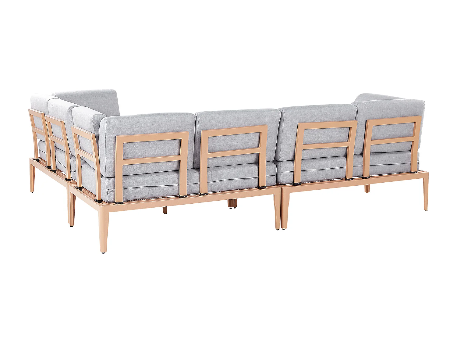 Conjunto de sofás de jardim de canto 6 lugares RIMA III à esquerda Metal Cinzento