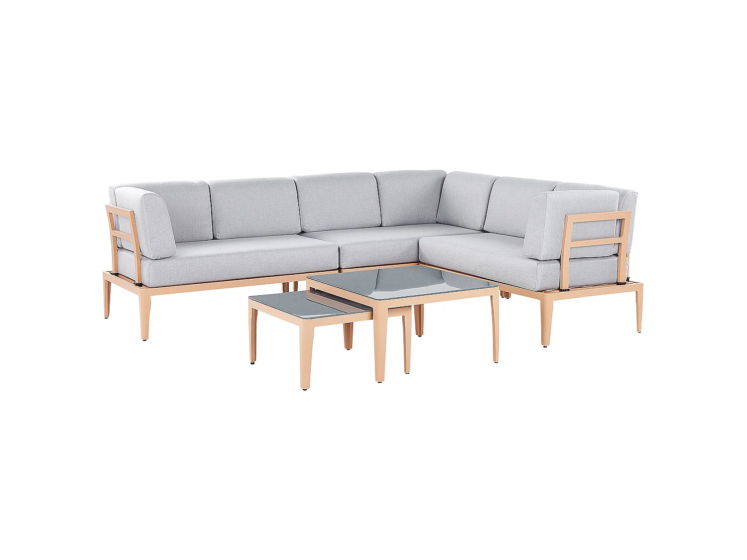 Tuin hoekloungeset met tafel 6-zitter RIMA III Linkerzijde Metaal Grijs