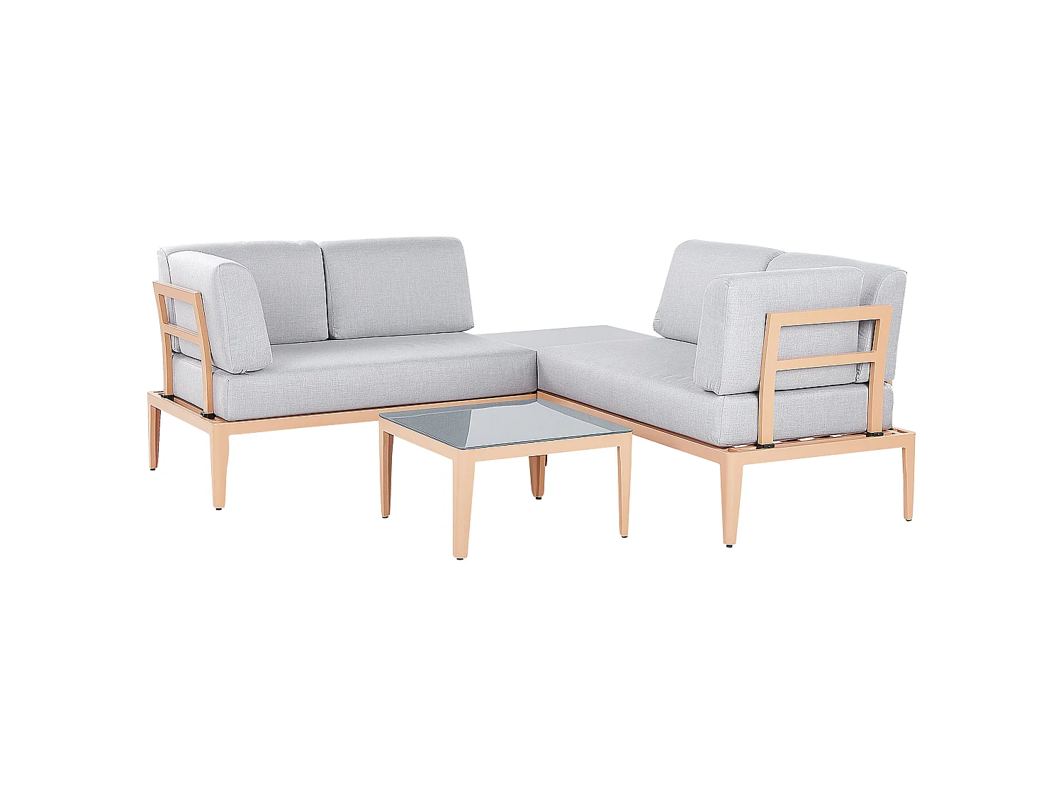 Tuin hoekloungeset met tafel 6-zitter RIMA III Linkerzijde Metaal Grijs