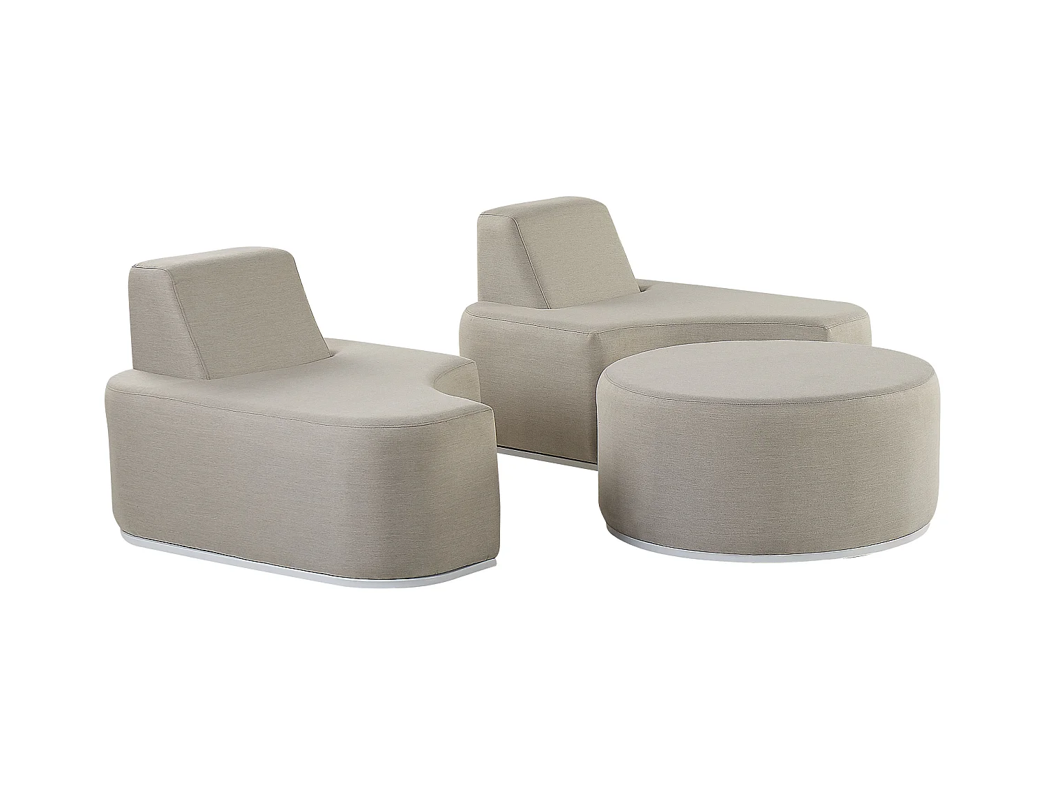 Set da giardino con tavolo 2 posti FABRO Modulare Grigio chiaro