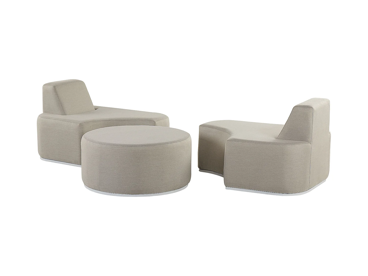 Set da giardino con tavolo 2 posti FABRO Modulare Grigio chiaro