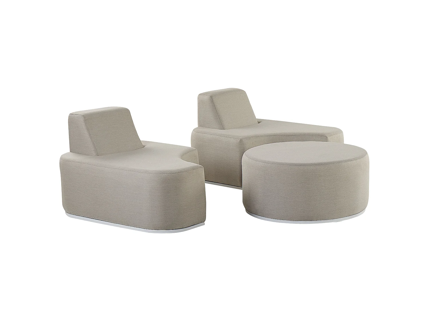 Loungeset met tafel 2-zitter FABRO Lichtgrijs