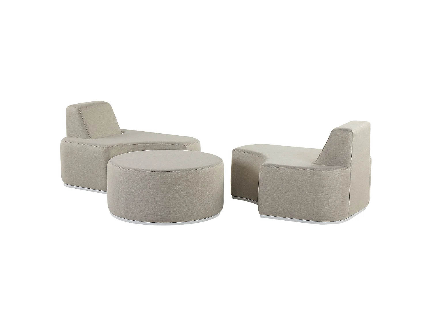 Loungeset met tafel 2-zitter FABRO Lichtgrijs