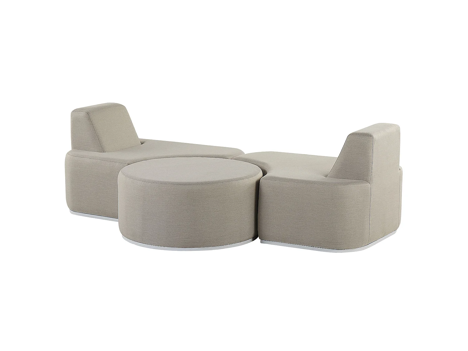 Loungeset met tafel 2-zitter FABRO Lichtgrijs