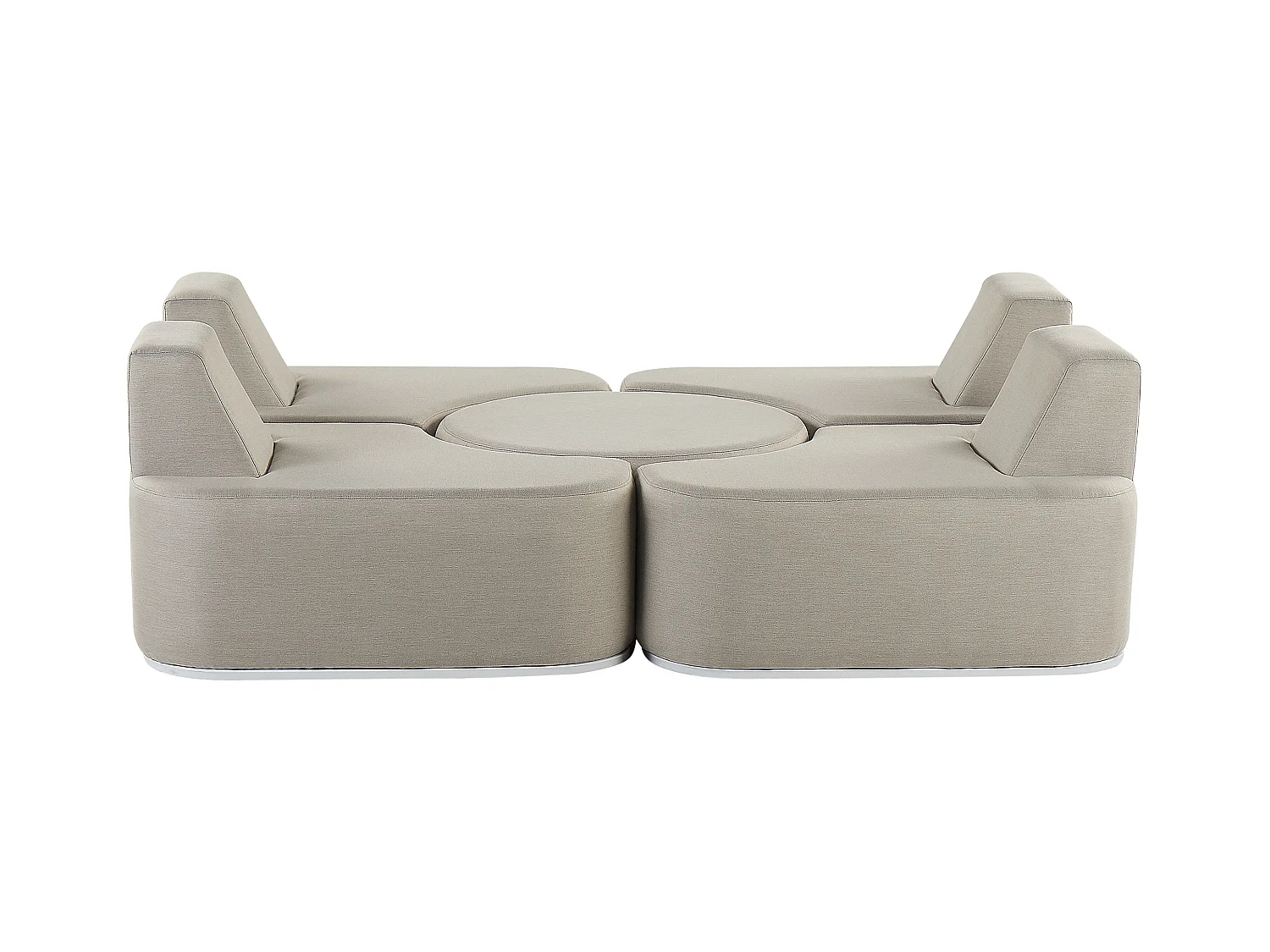 Gartenmöbel Lounge Set Stoff grau 5-teilig zusammenschiebbar Modern Fabro
