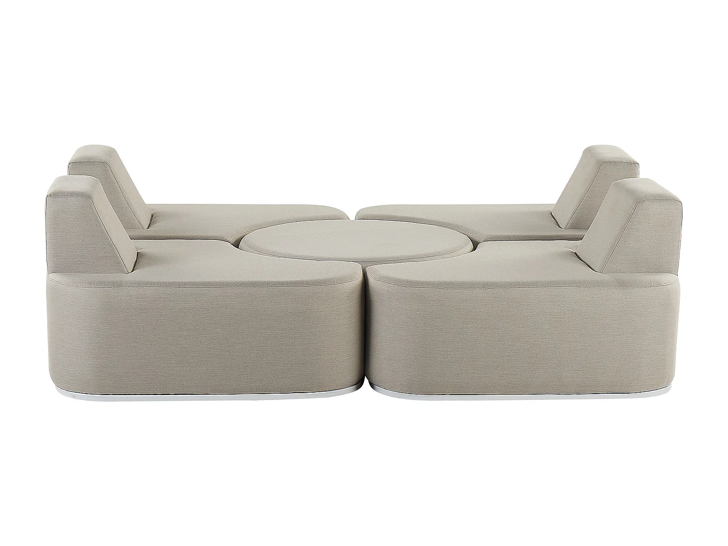 Gartenmöbel Lounge Set Stoff grau 5-teilig zusammenschiebbar Modern Fabro