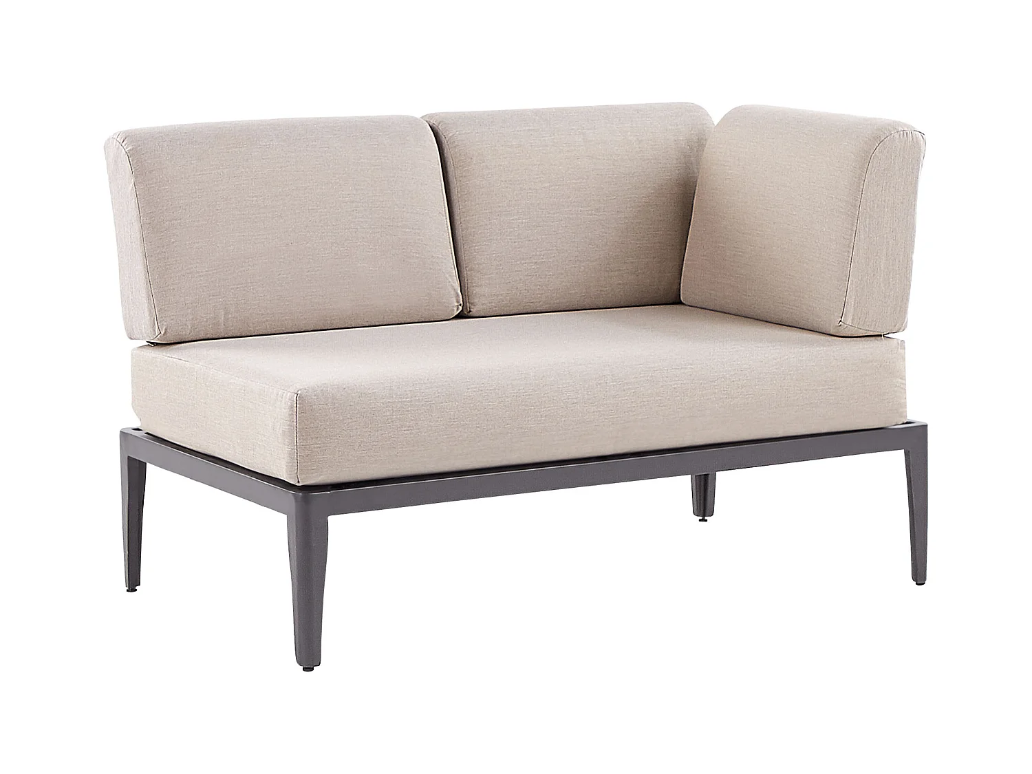 Narożnik ogrodowy ze stolikiem dla 6 osób RIMA III Lewostronny Modułowy Metal Beżowy