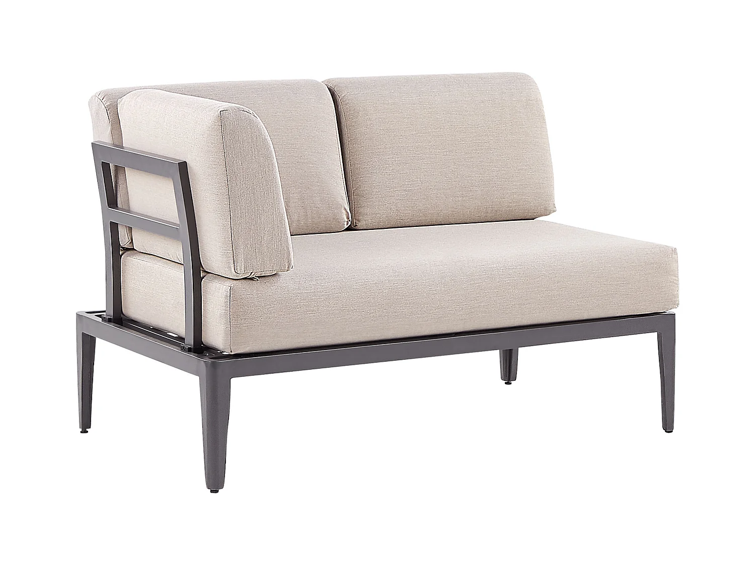 Narożnik ogrodowy ze stolikiem dla 6 osób RIMA III Lewostronny Modułowy Metal Beżowy