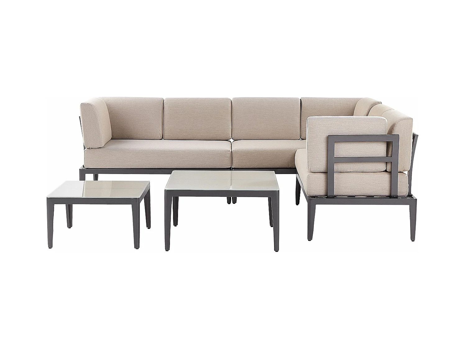 Ensemble de canapés d'angle de jardin 6 places RIMA III Côté droite Métal Beige