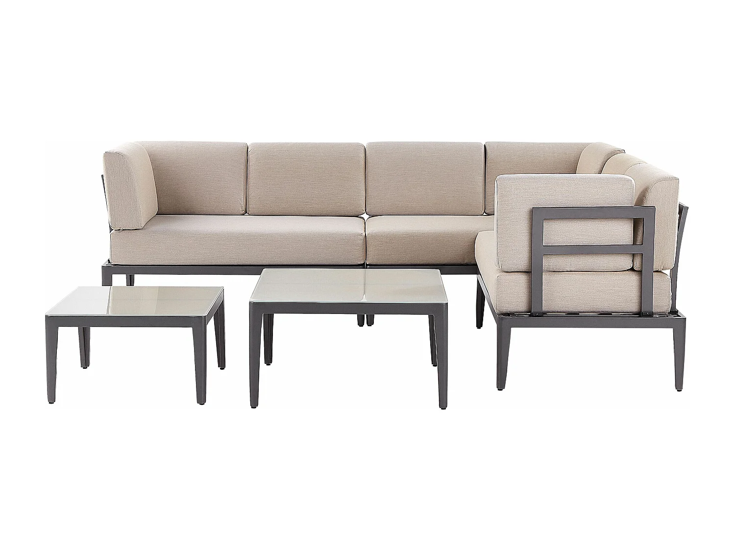 Ensemble de canapés d'angle de jardin 6 places RIMA III Côté droite Métal Beige