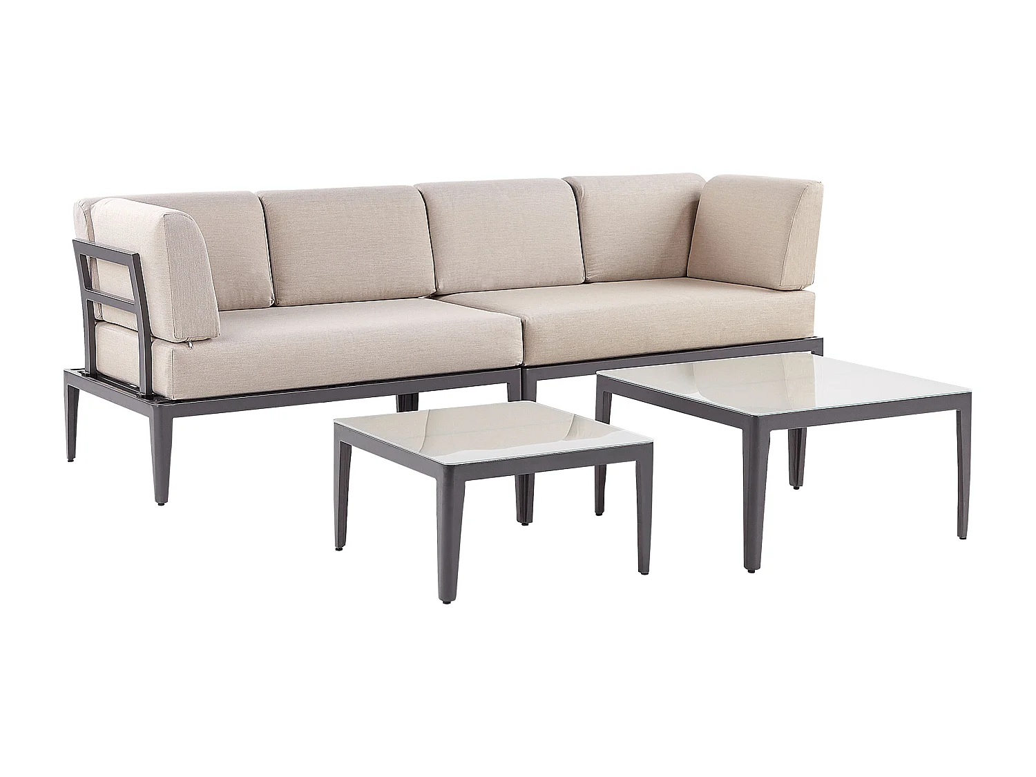 Ensemble de canapés d'angle de jardin 6 places RIMA III Côté droite Métal Beige