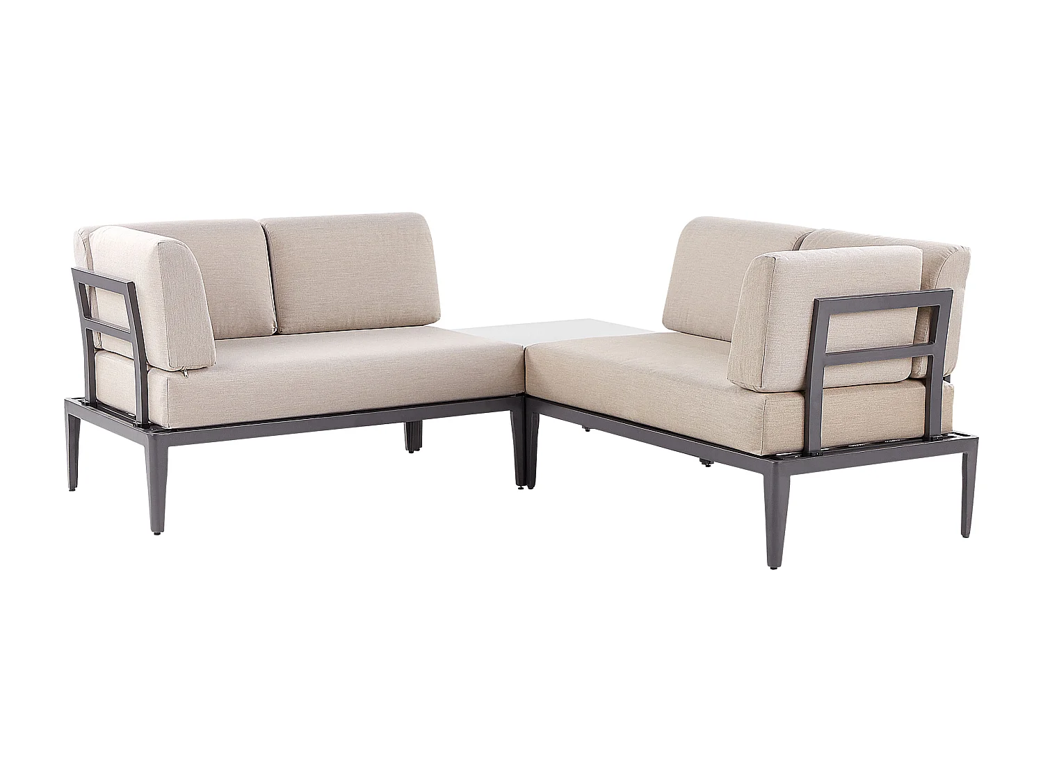 Ensemble de canapés d'angle de jardin 6 places RIMA III Côté droite Métal Beige