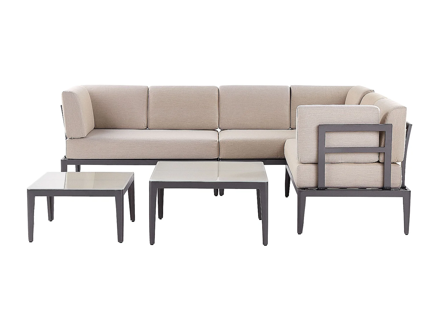 Ensemble de canapés d'angle de jardin 6 places RIMA III Côté gauche Métal Beige
