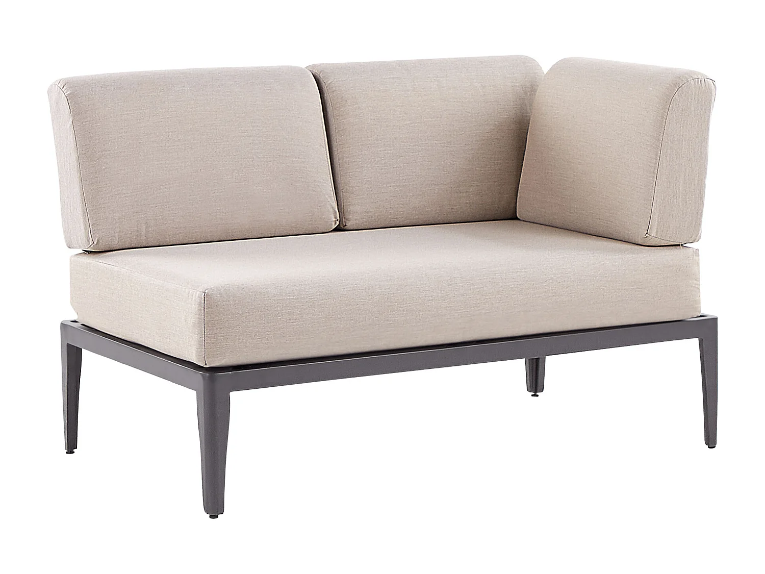 Conjunto de sofás de jardim de canto 6 lugares RIMA III à esquerda Metal Creme