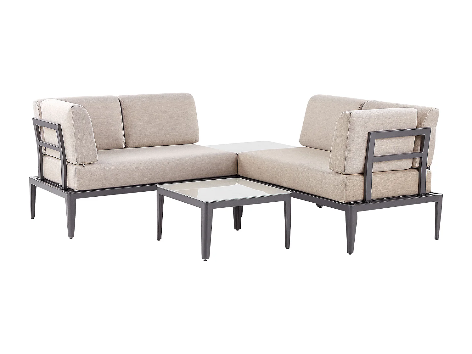 Ensemble de canapés d'angle de jardin 6 places RIMA III Côté gauche Métal Beige