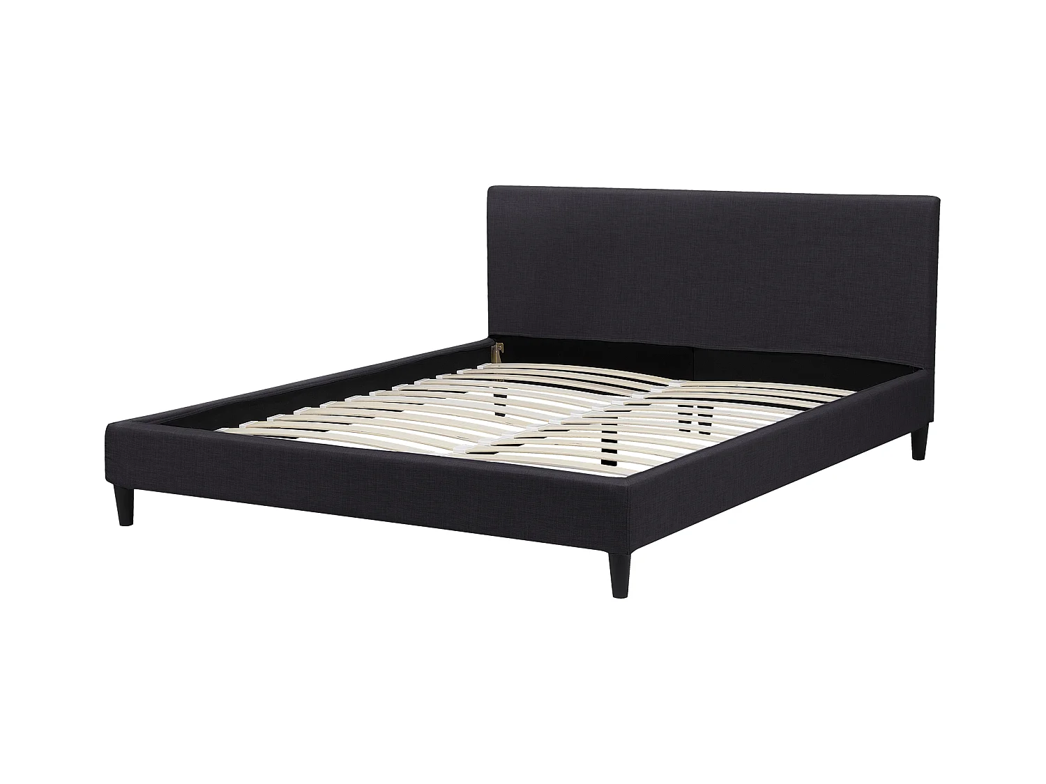 Lit avec LED Tissu FITOU 160 x 200 cm Noir