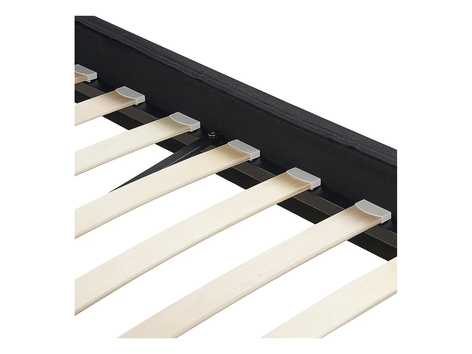 Lit avec LED Tissu FITOU 160 x 200 cm Noir