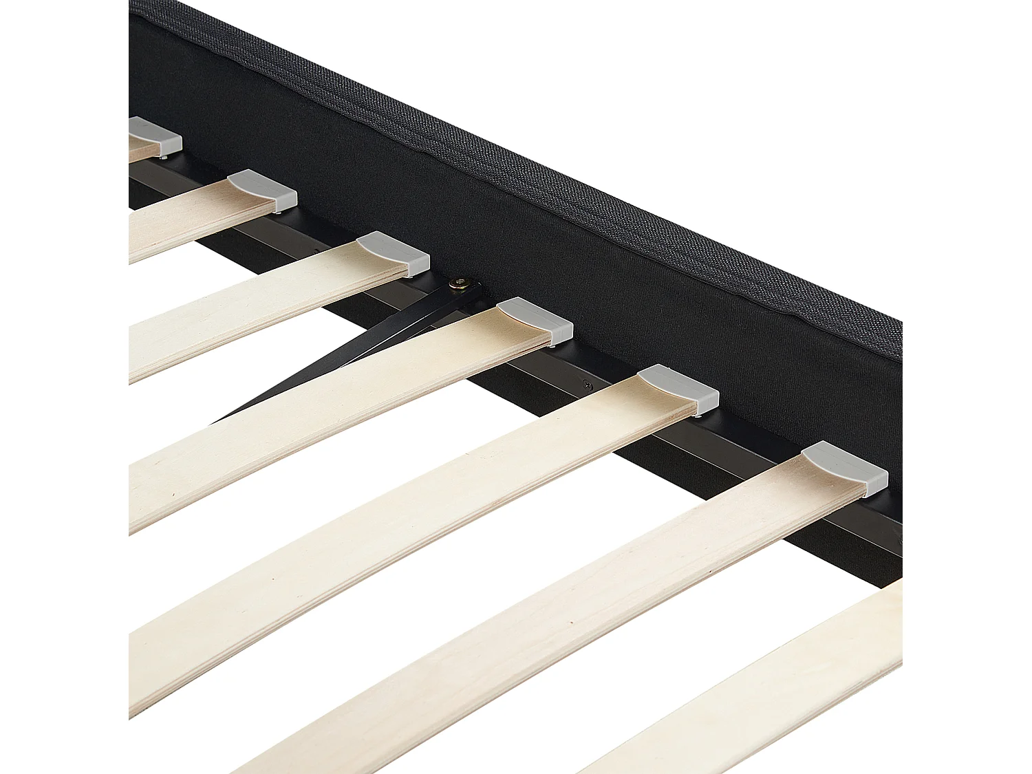 Doppelbett schwarz LED-Beleuchtung Ehebett Klassisch mit Leinenoptik Fitou