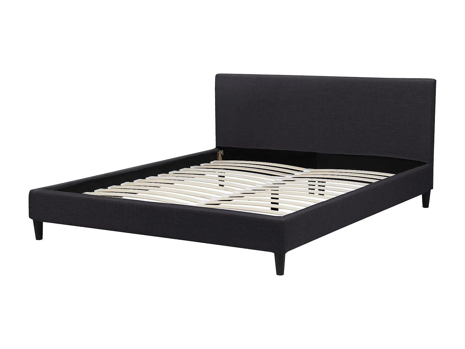 Bed met LED-verlichting Stof FITOU 160 x 200 cm Zwart