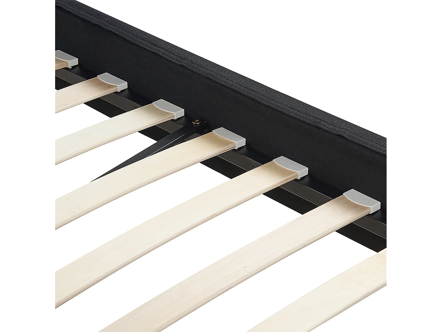 Bed met LED-verlichting Stof FITOU 160 x 200 cm Zwart