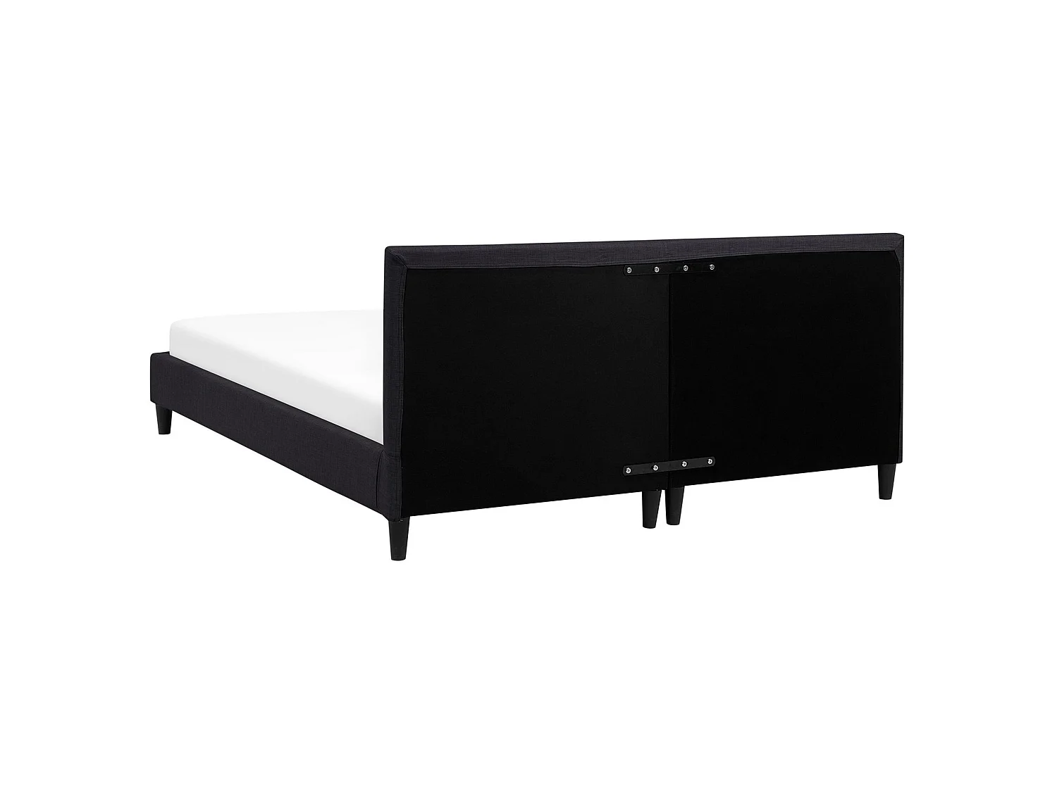 Bed with LED Fabric FITOU 160 x 200 cm (EU King Size) Black