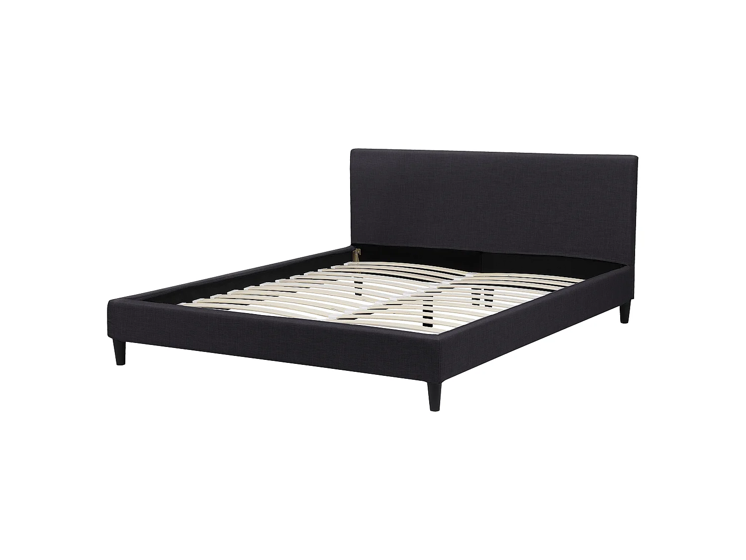 Bed with LED Fabric FITOU 160 x 200 cm (EU King Size) Black