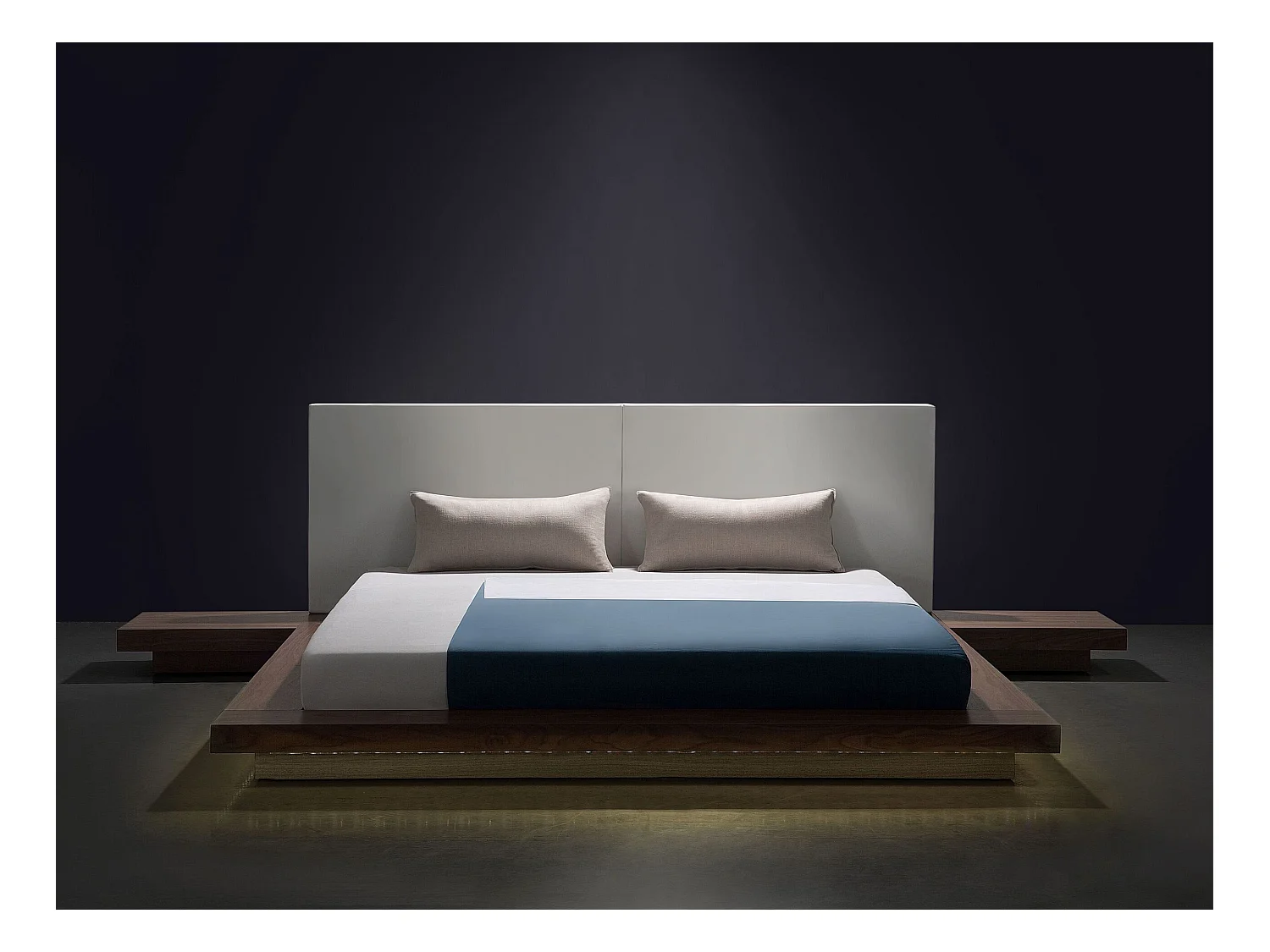 Lit avec LED ZEN 160 x 200 cm Frêne marron