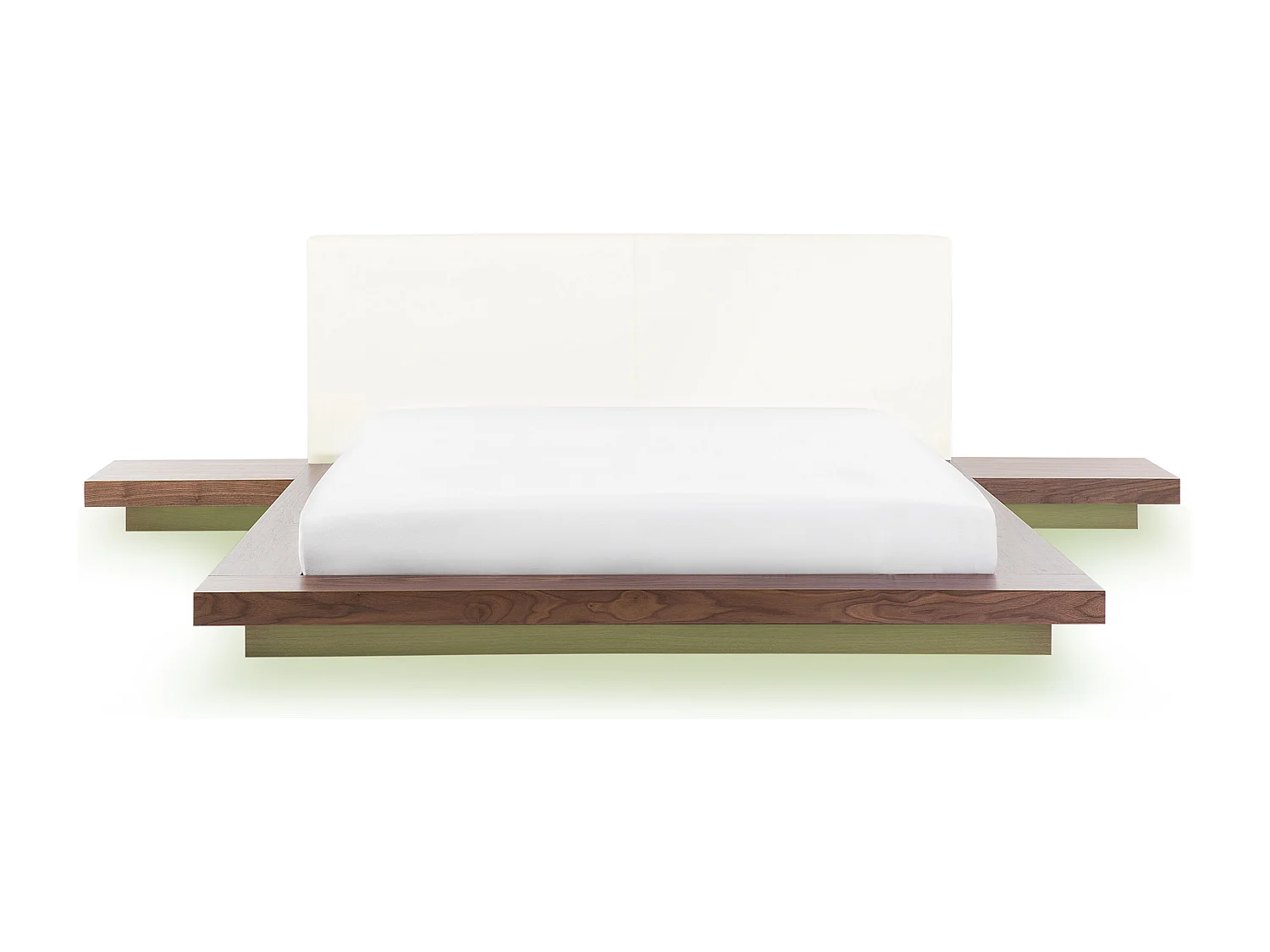 Bed met LED-verlichting ZEN 160 x 200 cm Bruin essenhout