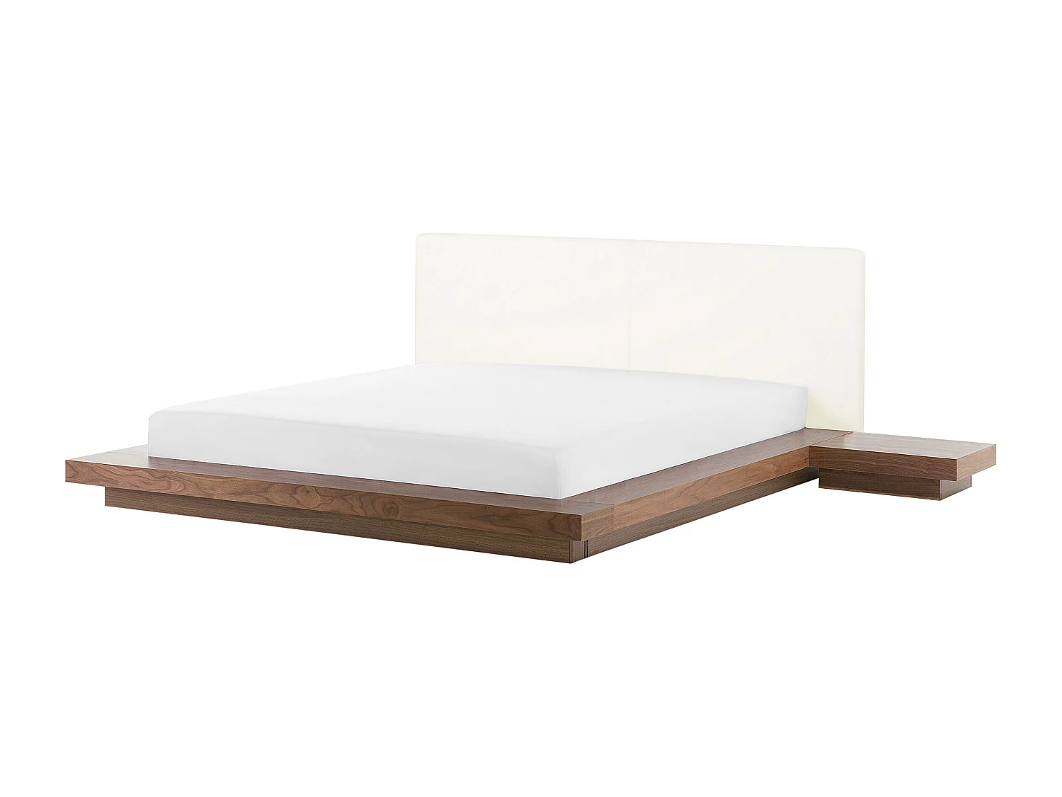 Bed met LED-verlichting ZEN 160 x 200 cm Bruin essenhout