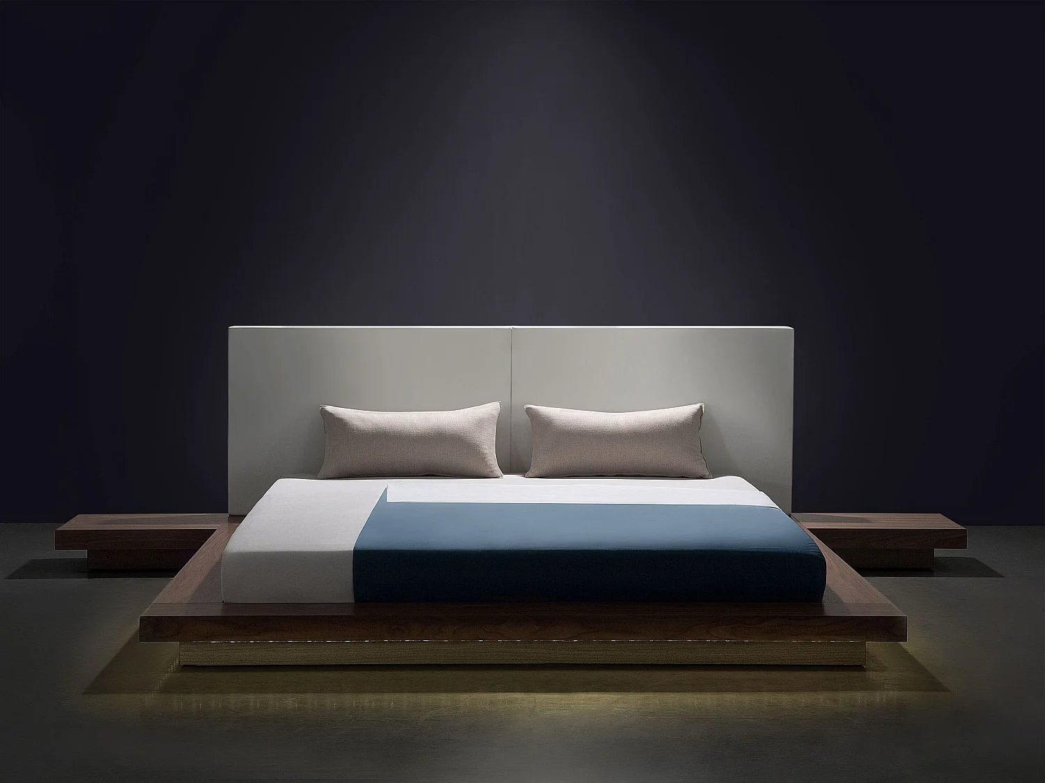 Lit avec LED ZEN 160 x 200 cm Frêne marron