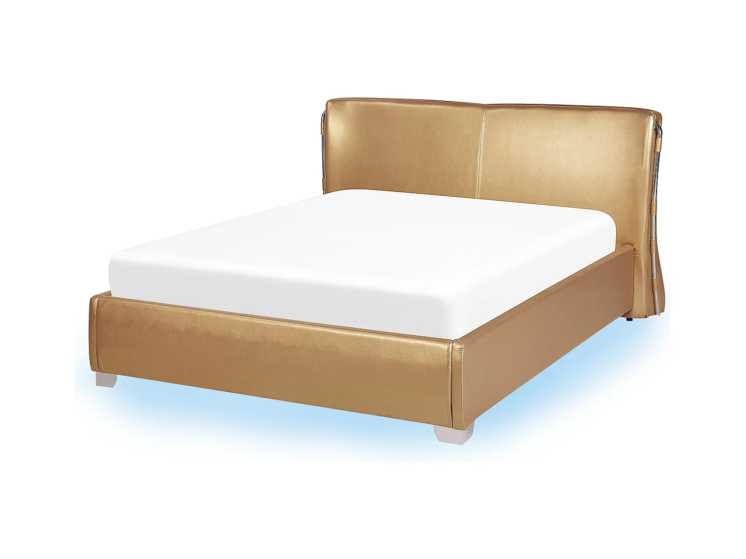 Lit avec LED Cuir PARIS 140 x 200 cm LED Doré