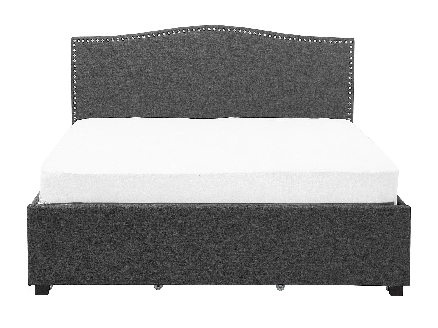 Lit avec tiroirs de rangement Tissu MONTPELLIER 180 x 200 cm LED Multicolore
