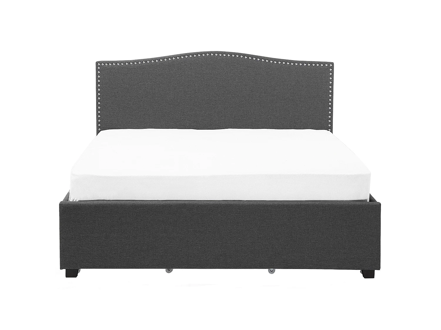 Lit avec tiroirs de rangement Tissu MONTPELLIER 180 x 200 cm LED Multicolore