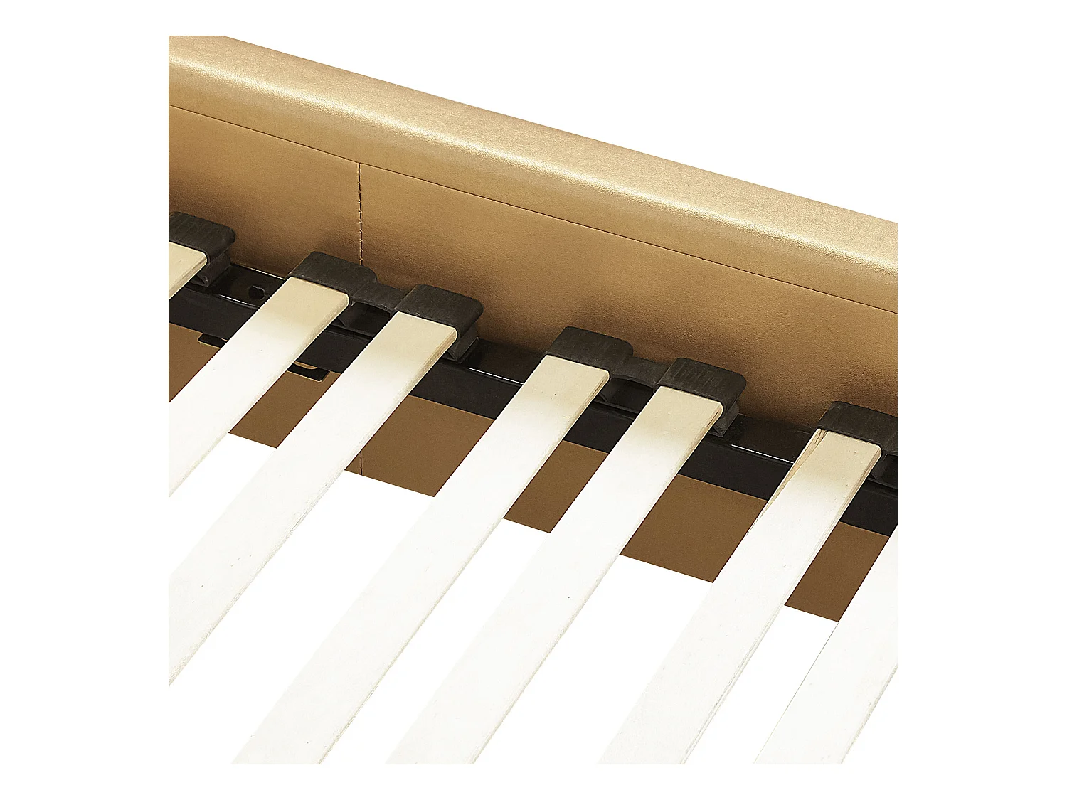 Bed met LED-verlichting Leer PARIS 180 x 200 cm LED Goud