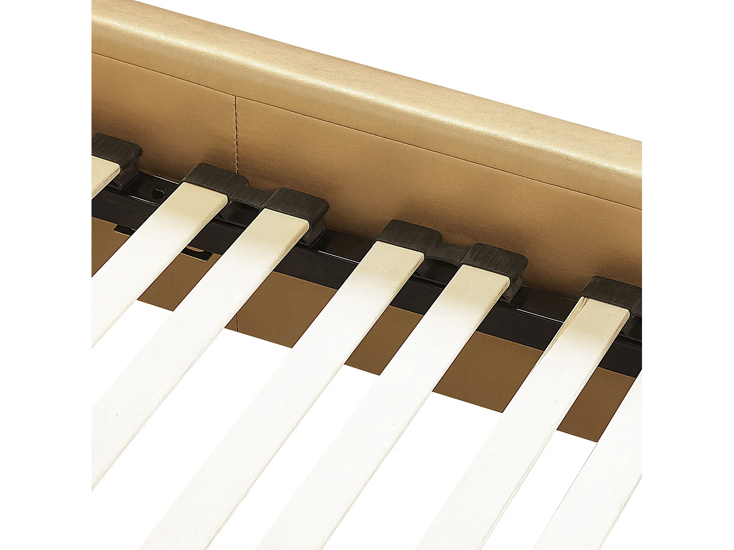 Extravagantes Lederbett in Gold 180x200 cm mit LED-Beleuchtung Paris