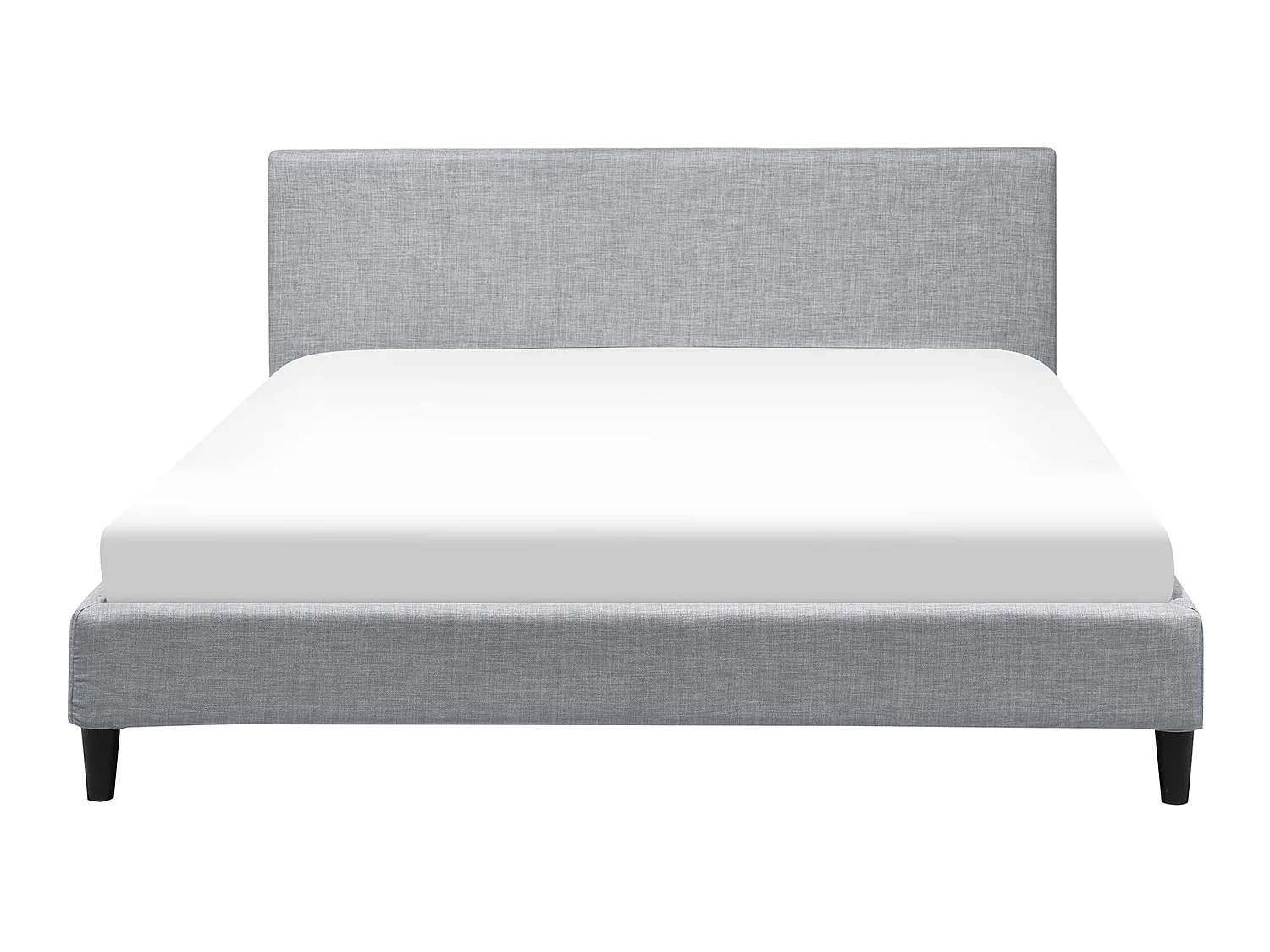 Cama com LED Tecido FITOU 160 x 200 cm Cinzento claro