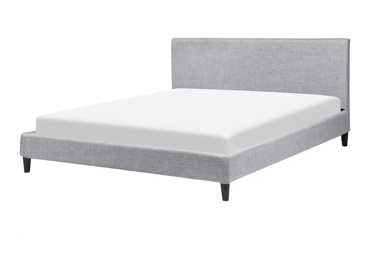 Cama com LED Tecido FITOU 160 x 200 cm Cinzento claro