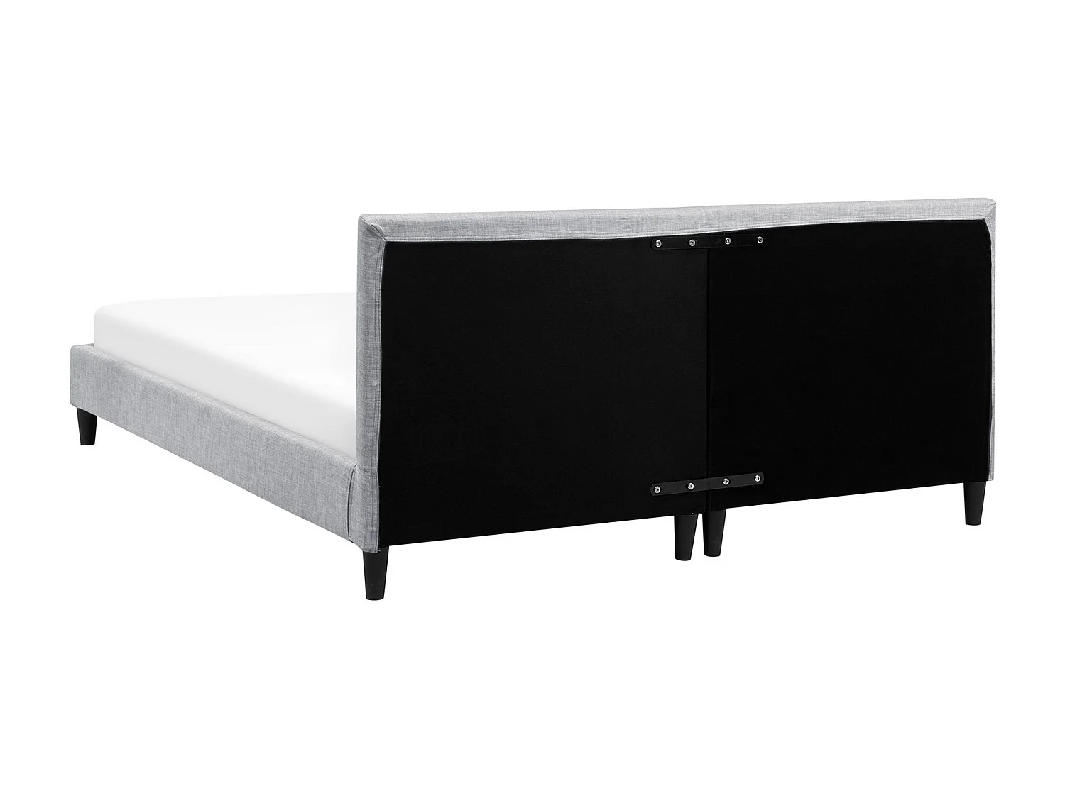 Cama com LED Tecido FITOU 160 x 200 cm Cinzento claro