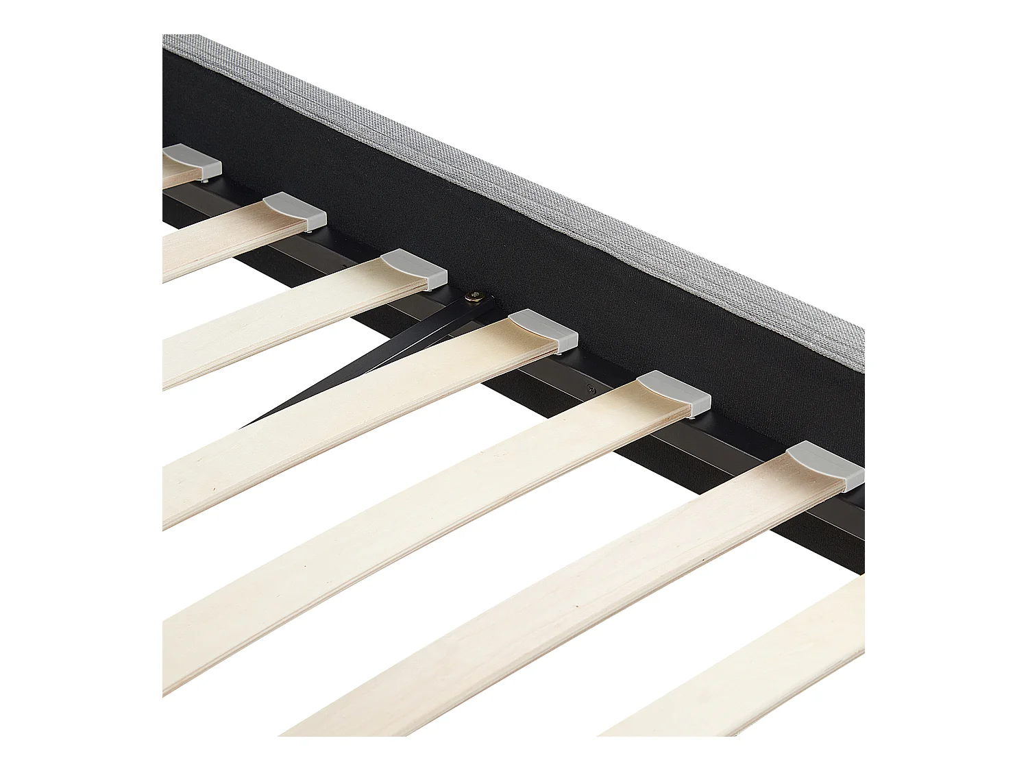 Cama com LED Tecido FITOU 160 x 200 cm Cinzento claro