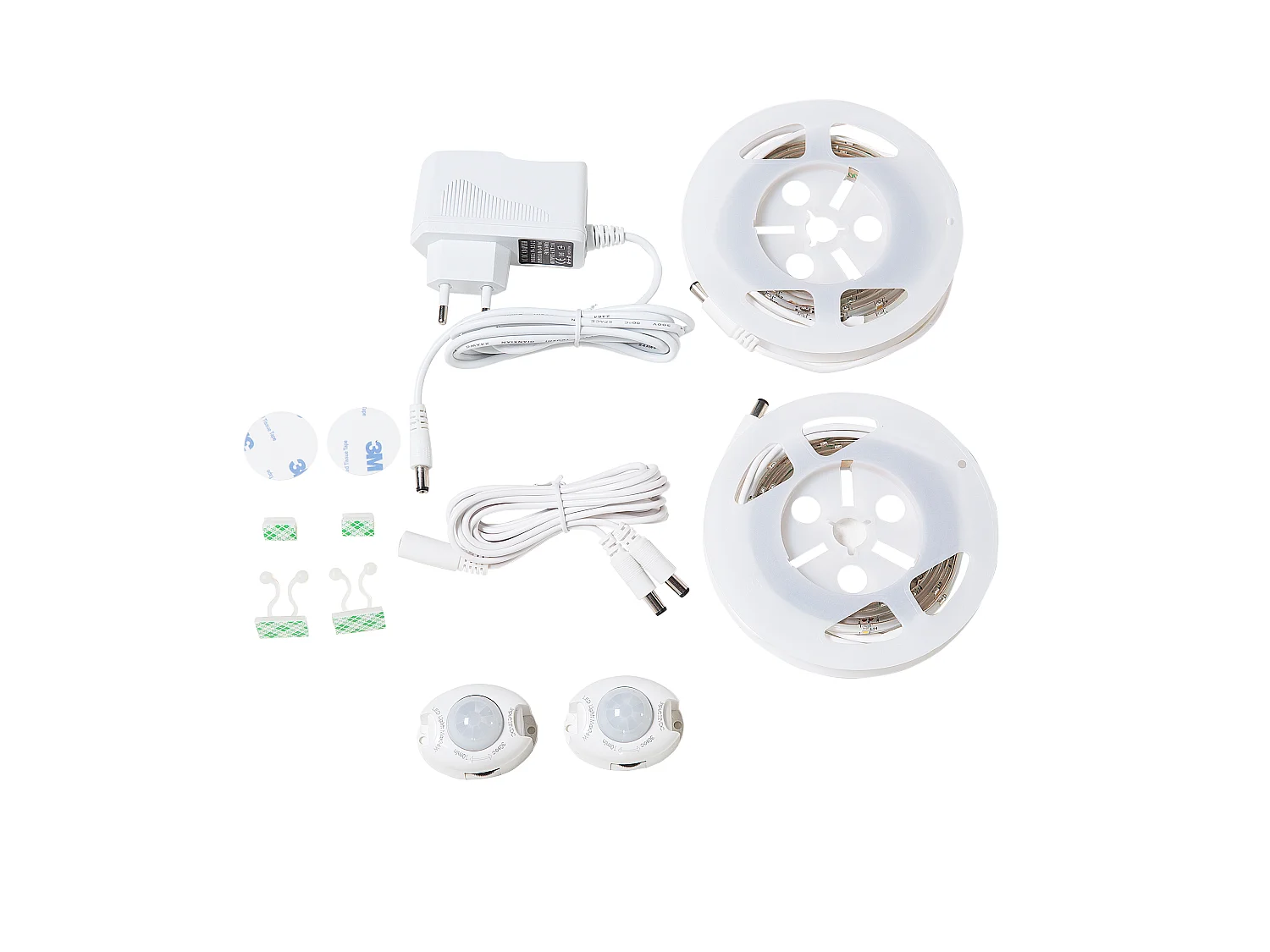 Cama com LED Tecido FITOU 160 x 200 cm Cinzento claro