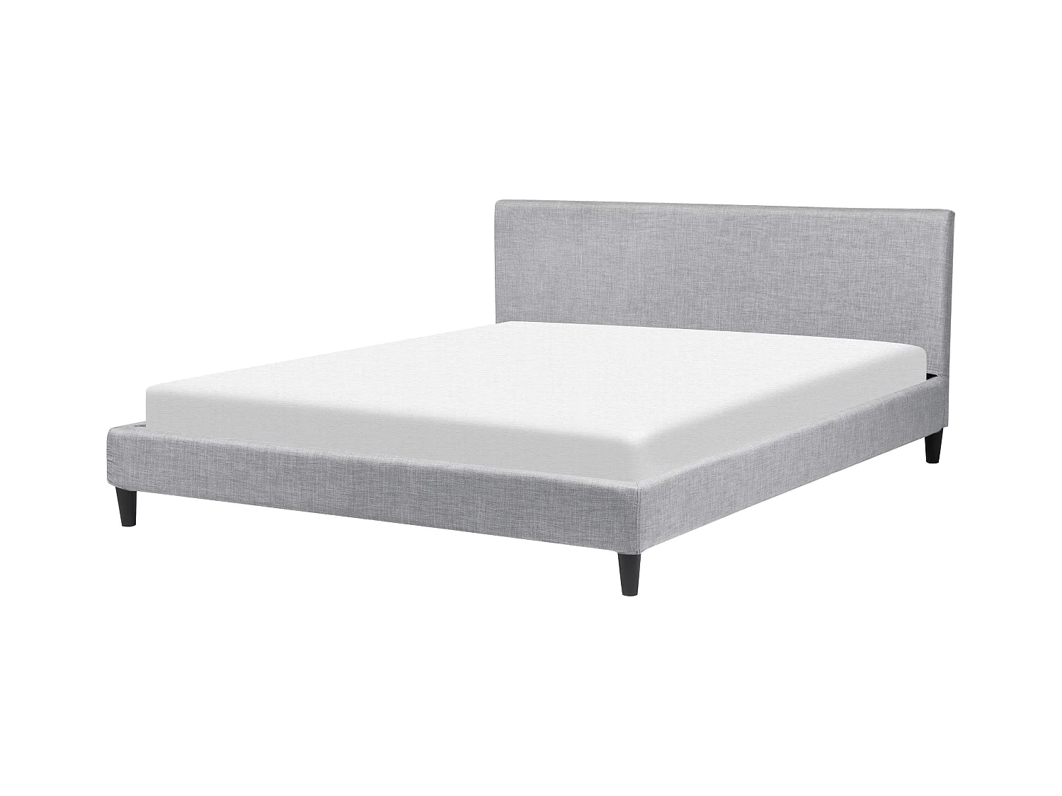 Cama com LED Tecido FITOU 180 x 200 cm Cinzento claro