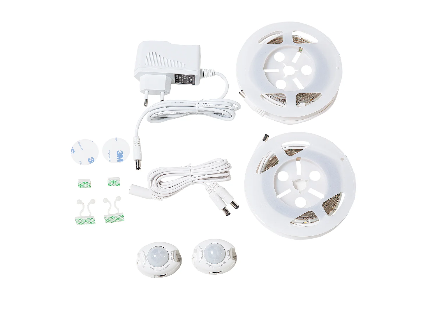 Cama com LED Tecido FITOU 180 x 200 cm Cinzento claro