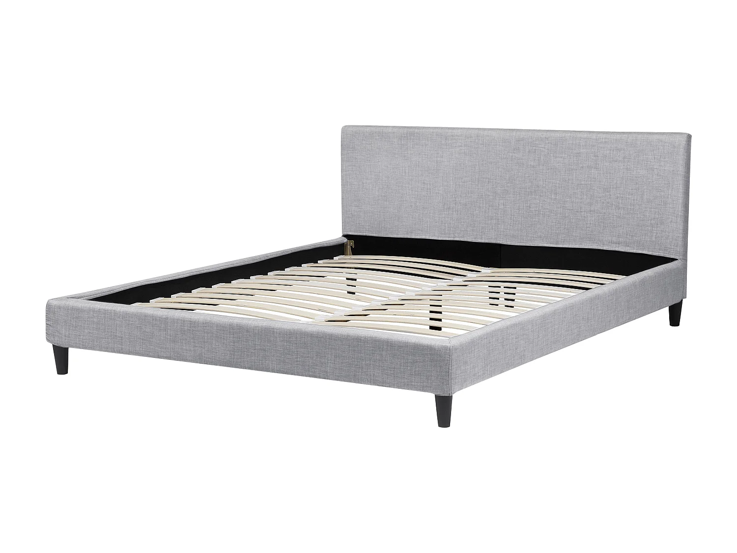 Lit avec LED Tissu FITOU 180 x 200 cm Gris clair