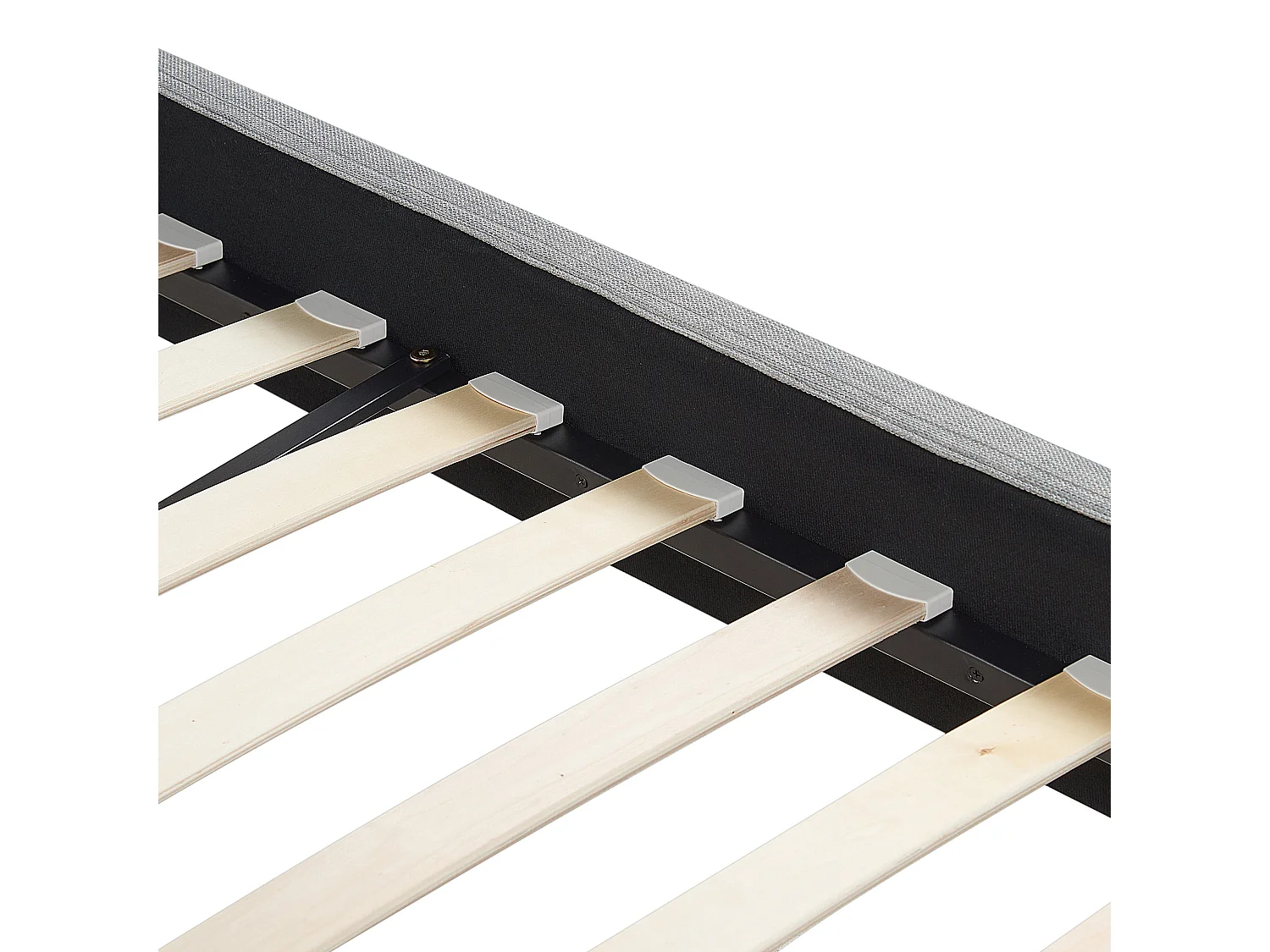 Lit avec LED Tissu FITOU 180 x 200 cm Gris clair