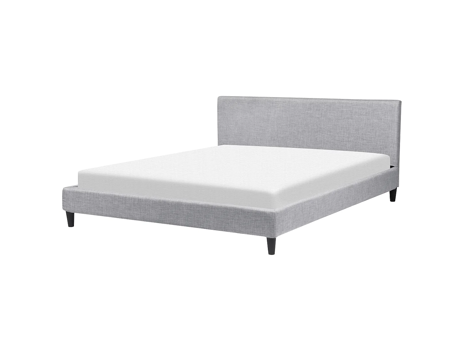 Bett mit LED Stoff FITOU 180 x 200 cm Hellgrau