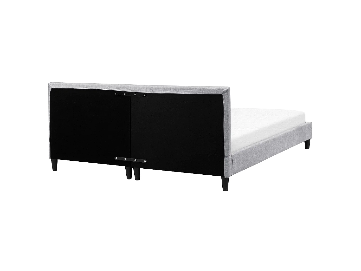 Bett mit LED Stoff FITOU 180 x 200 cm Hellgrau
