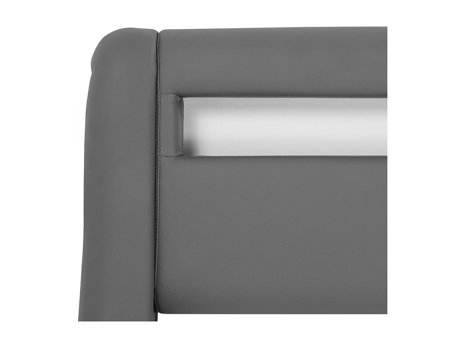 Cama de casal com iluminação LED em pele sintética cinzenta 180 x 200 cm AVIGNON