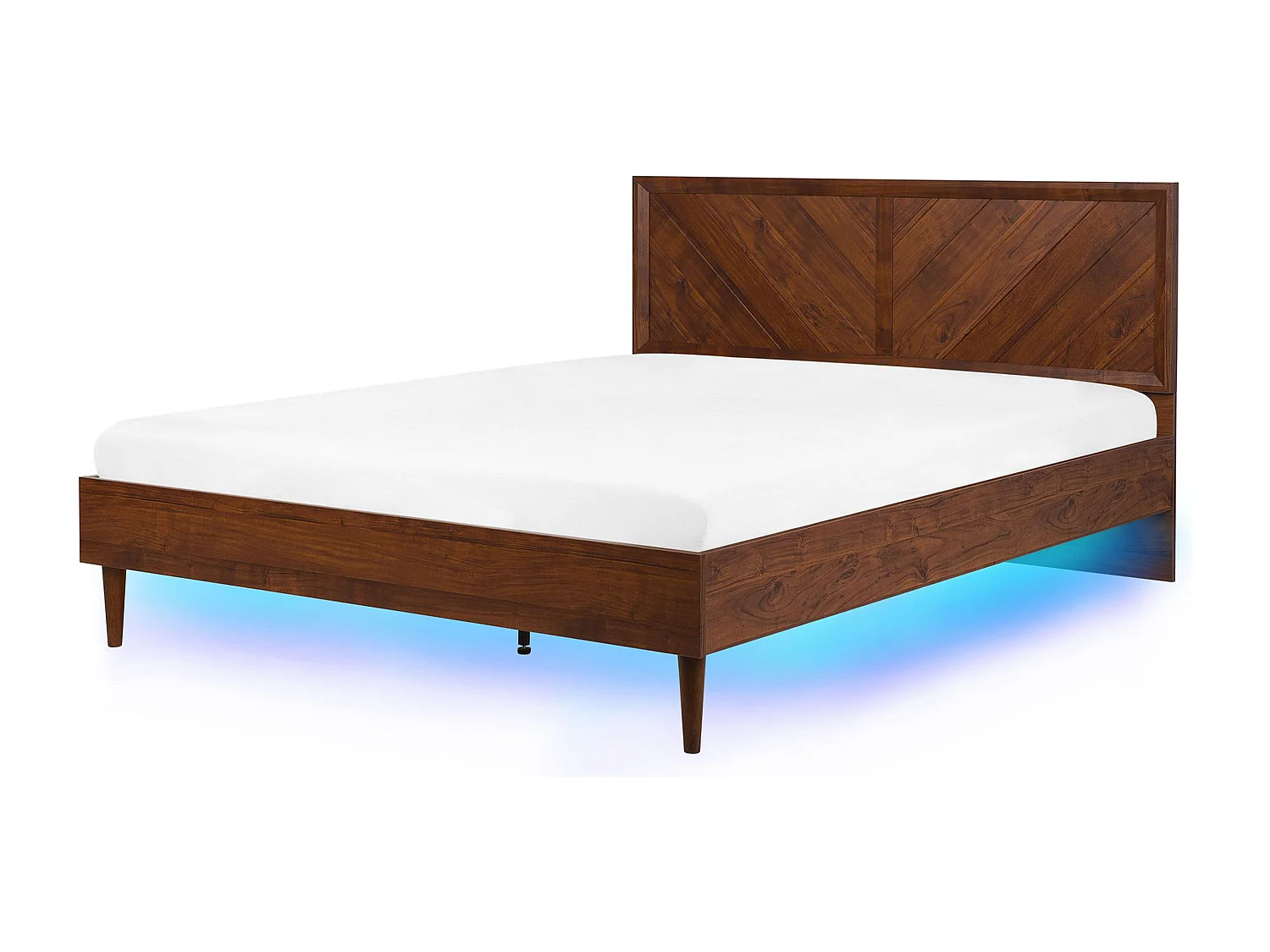 Letto con LED Legno MIALET 180 x 200 cm Legno scuro