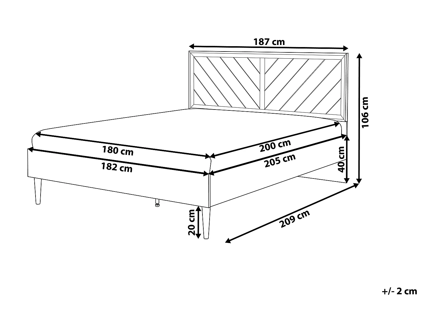 Letto con LED Legno MIALET 180 x 200 cm Legno scuro